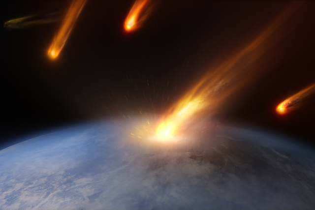小惑星地球に衝突イメージ